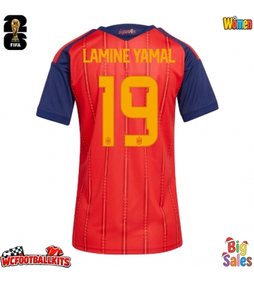 Spain Lamine Yamal #19 Replica Home Stadium Shirt for Women World Cup 2026 Short Sleeve